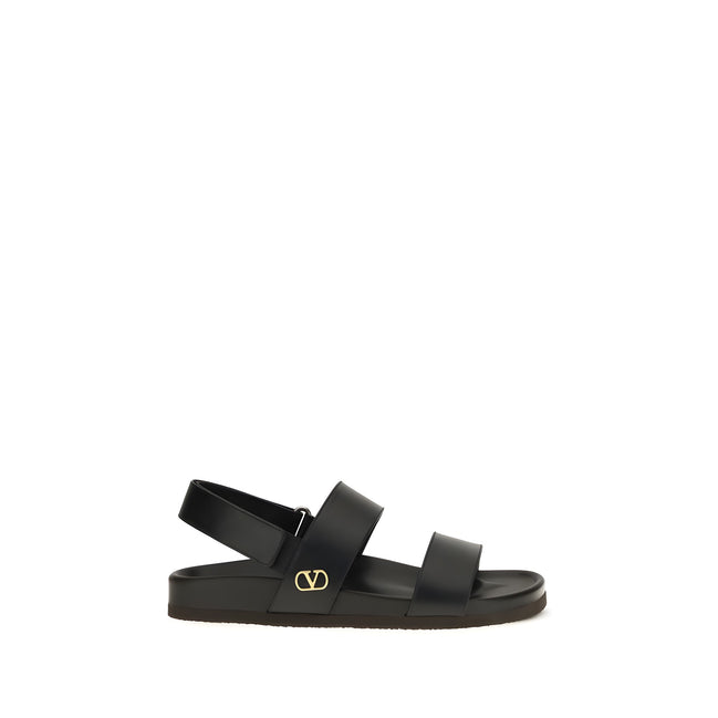 Valentino Garavani Black Flat Sandals