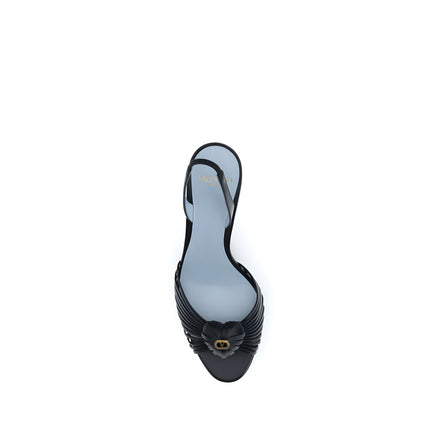 Sandale Valentino Garavani negre cu toc stiletto