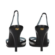 Valentino Garavani Black Leather High Heel Pumps