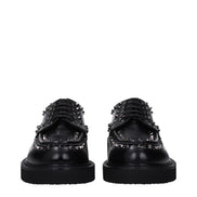 Valentino Garavani Black Leather Oxfords And Derbies