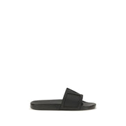 Valentino Garavani Black Rubber Flat Sandals