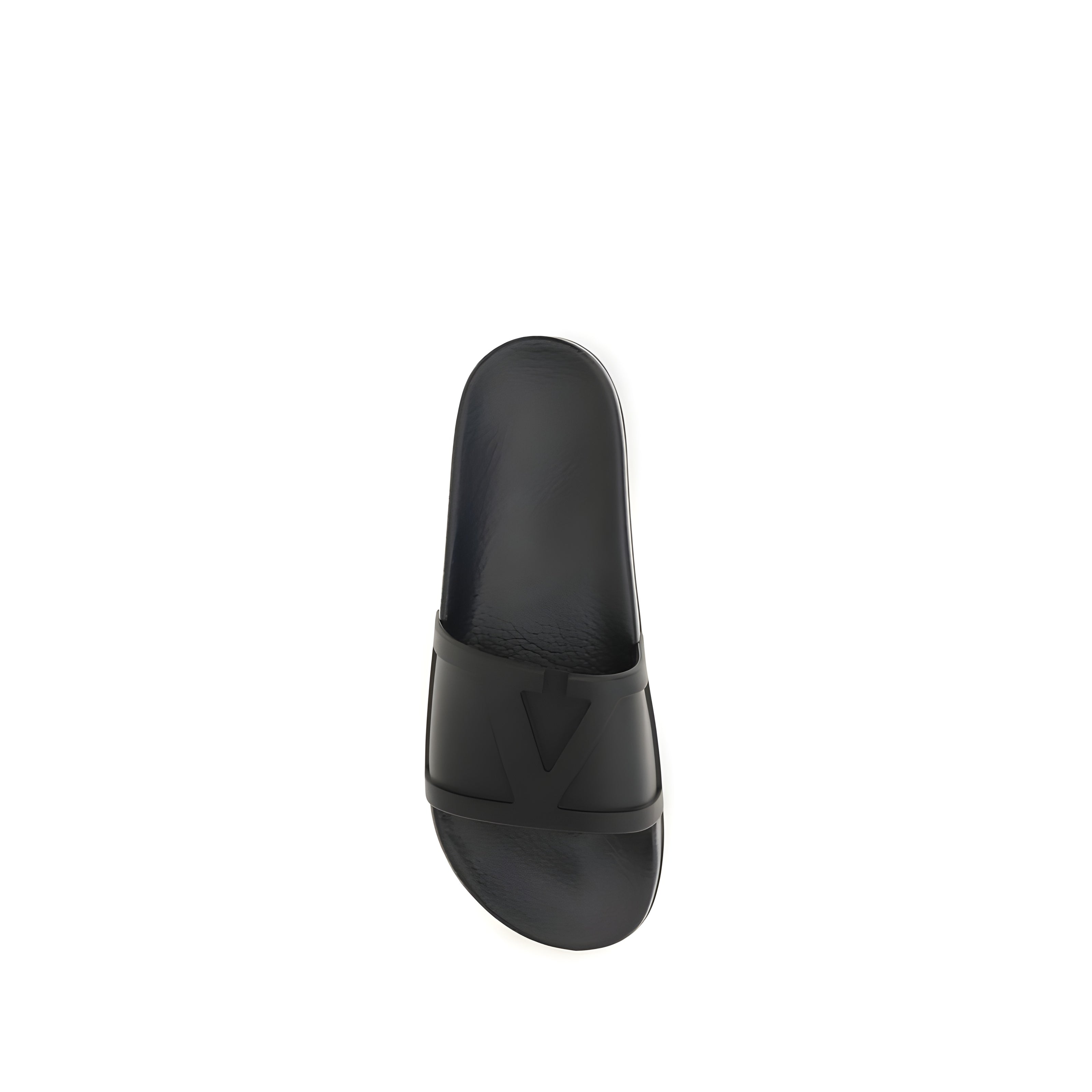 Valentino Garavani Black Rubber Flat Sandals