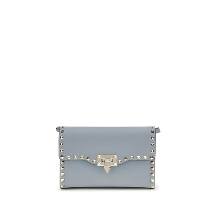 Geantă de umăr mică Valentino Garavani Rockstud, albastră