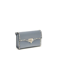 Geantă de umăr mică Valentino Garavani Rockstud, albastră