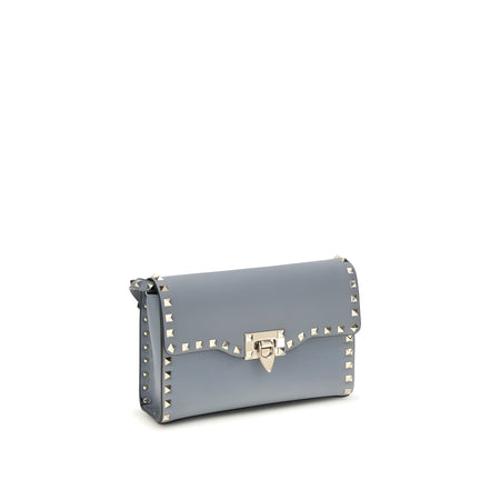 Geantă de umăr mică Valentino Garavani Rockstud, albastră