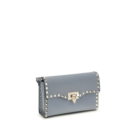 Geantă de umăr mică Valentino Garavani Rockstud, albastră