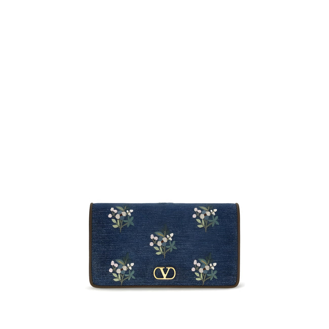 Valentino Garavani Blue Cotton Shoulder Bag