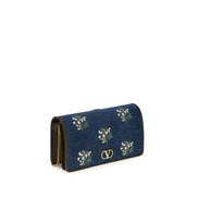 Valentino Garavani Blue Cotton Shoulder Bag