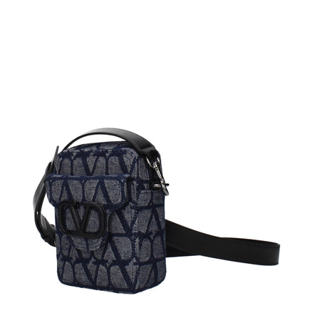 Geantă crossbody Valentino Garavani din material textil albastru