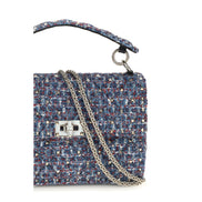 Geantă de umăr Valentino Garavani albastră din material textil