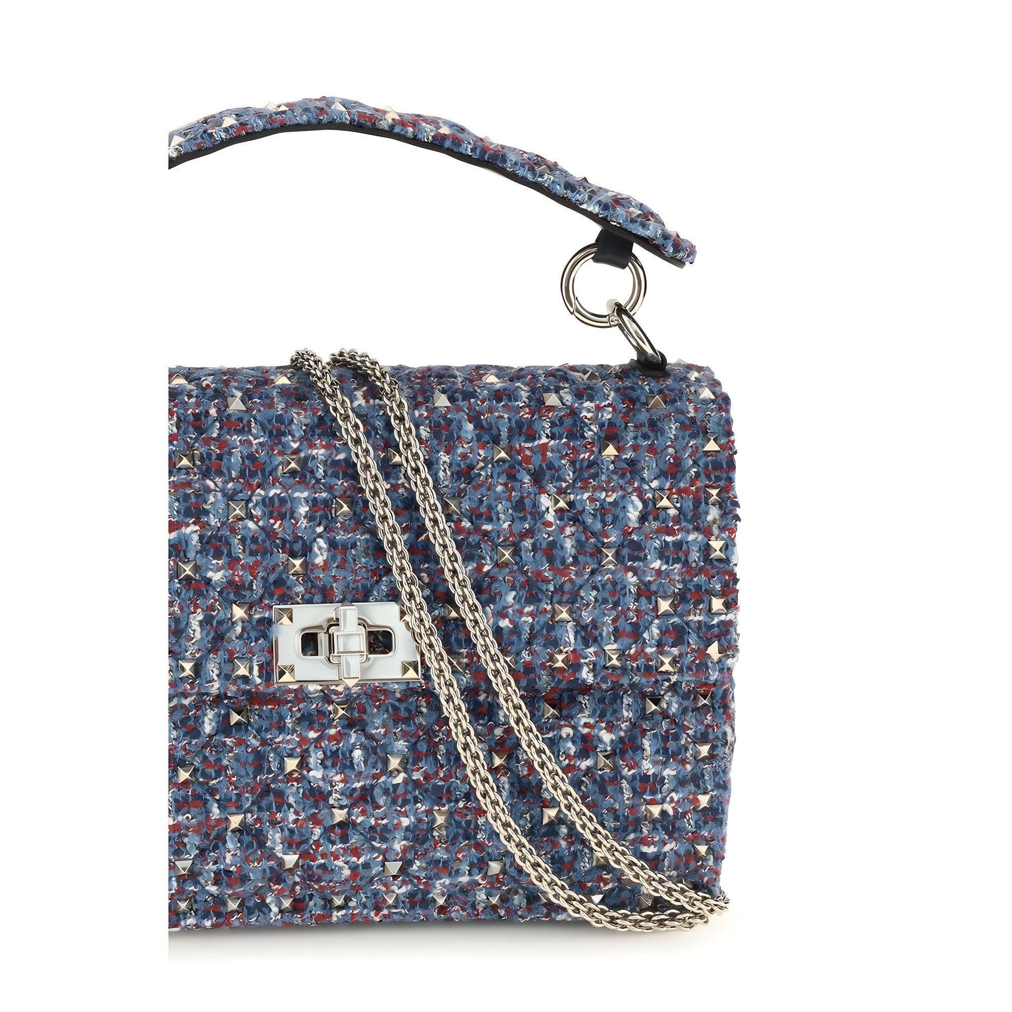 Geantă de umăr Valentino Garavani albastră din material textil