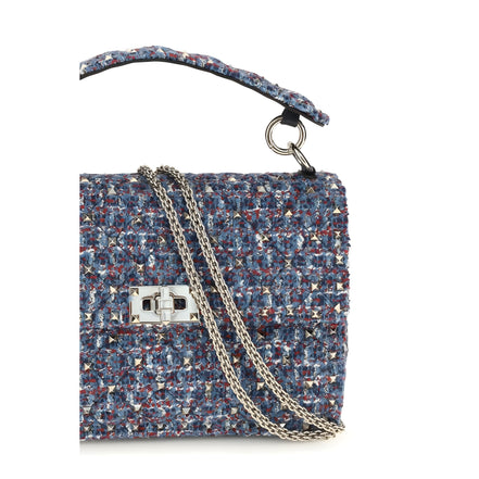 Geantă de umăr Valentino Garavani albastră din material textil