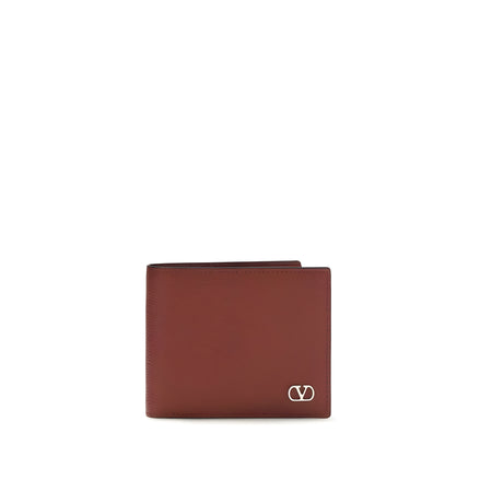 Valentino Garavani Bordeaux Leather Wallet