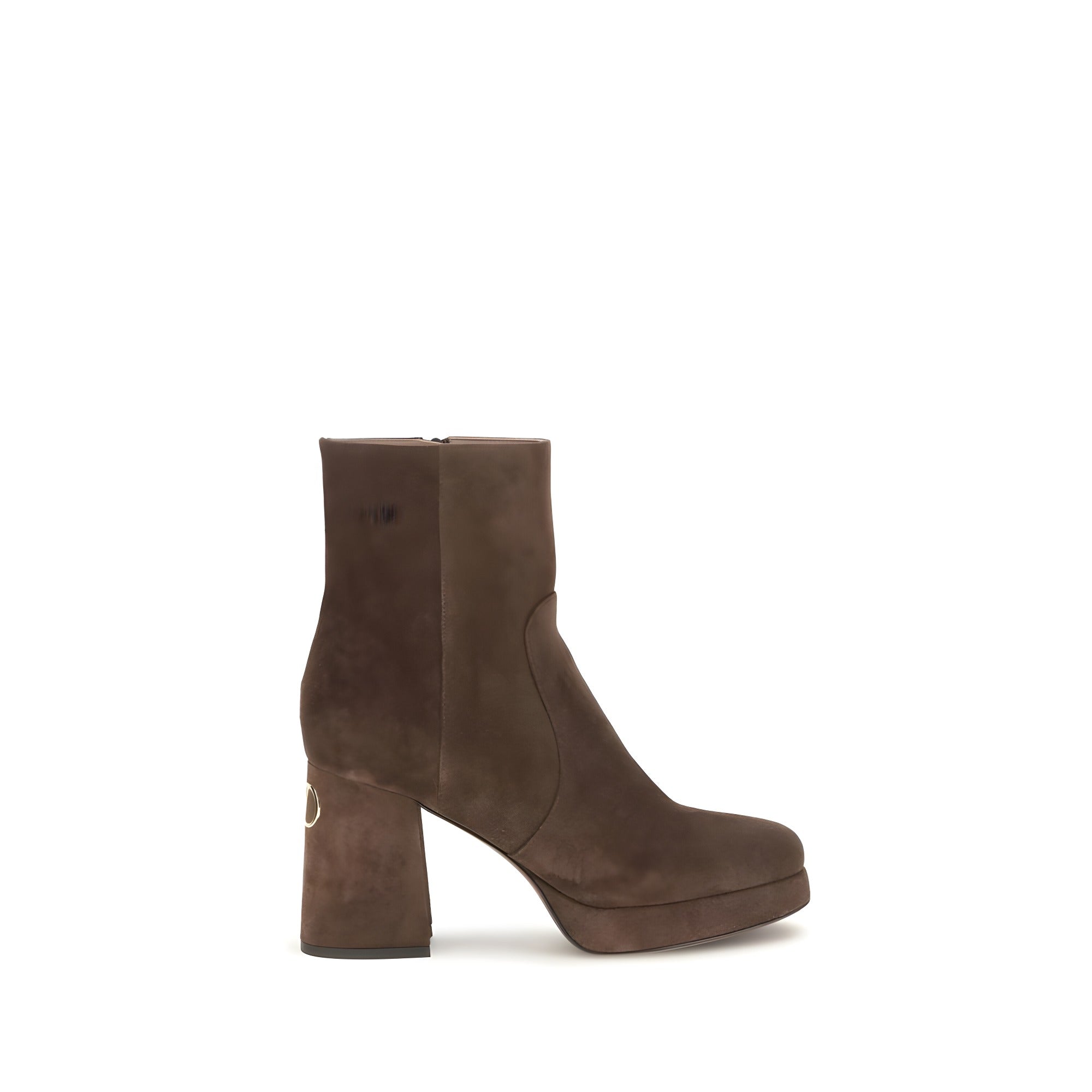 Valentino Garavani Brown Calf Leather Ankle Boots