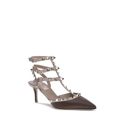 Pantofi cu toc mediu Valentino Garavani maro din piele