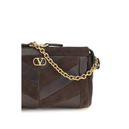 Valentino Garavani Brown Calf Leather Shoulder Bag