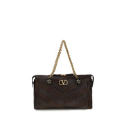 Valentino Garavani Brown Calf Leather Shoulder Bag