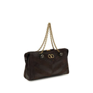 Valentino Garavani Brown Calf Leather Shoulder Bag