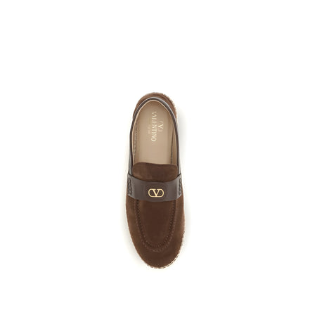 Valentino Garavani Brown Calf Leather Espadrilles