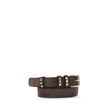 Valentino Garavani Brown Suede Leather Regular Belt