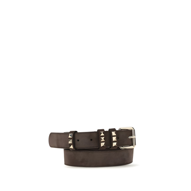 Valentino Garavani Brown Suede Leather Regular Belt
