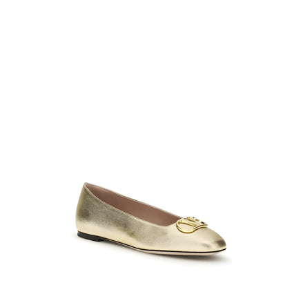 Valentino Garavani Gold Ballet Flats