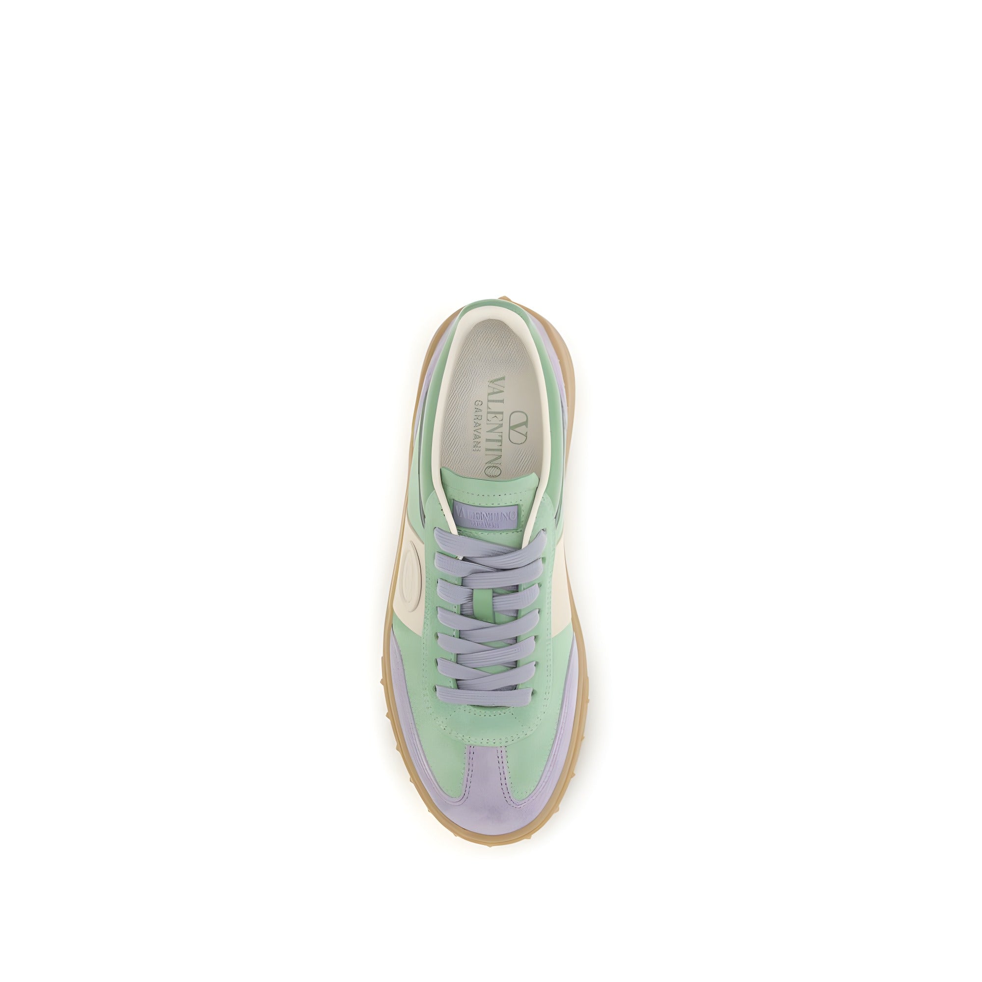 Sneakers low top Valentino Garavani multicolori din piele întoarsă