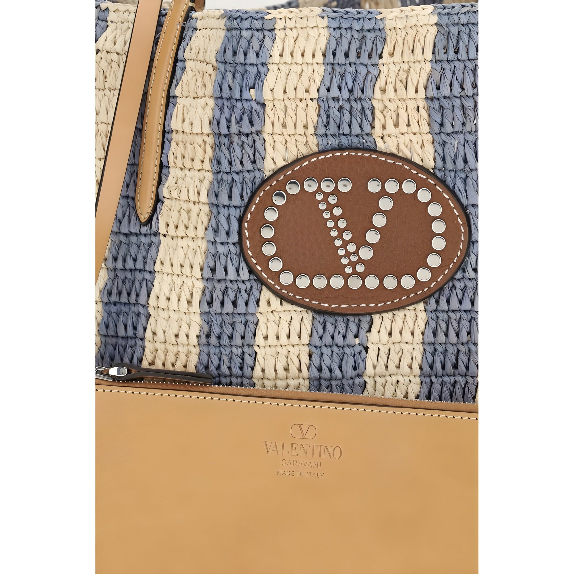 Geantă bucket Valentino Garavani multicoloră din rafie