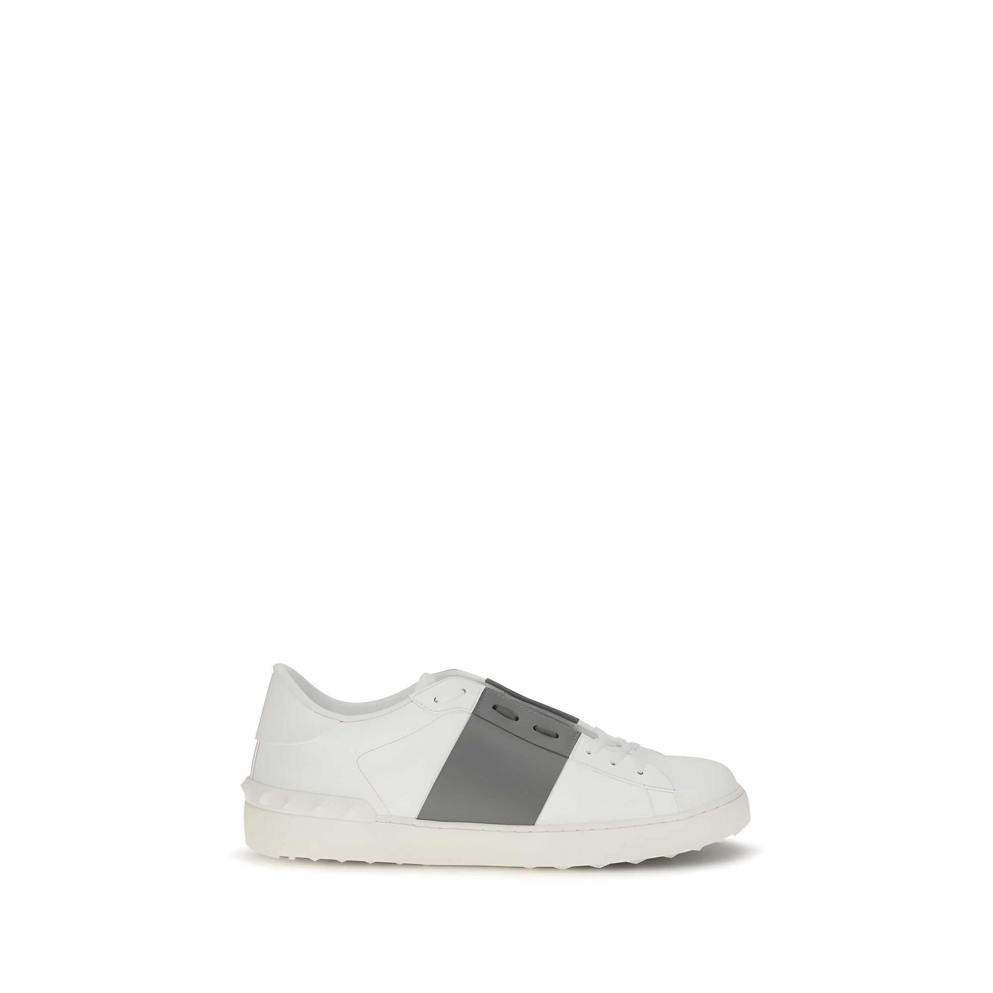 Sneakers low top Valentino Garavani argintii din piele