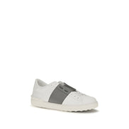 Sneakers low top Valentino Garavani argintii din piele