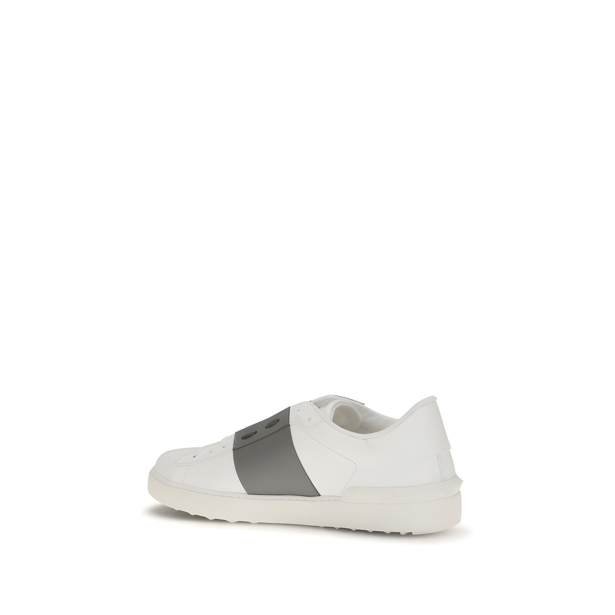 Sneakers low top Valentino Garavani argintii din piele
