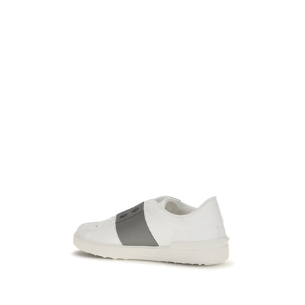 Sneakers low top Valentino Garavani argintii din piele