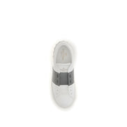 Sneakers low top Valentino Garavani argintii din piele