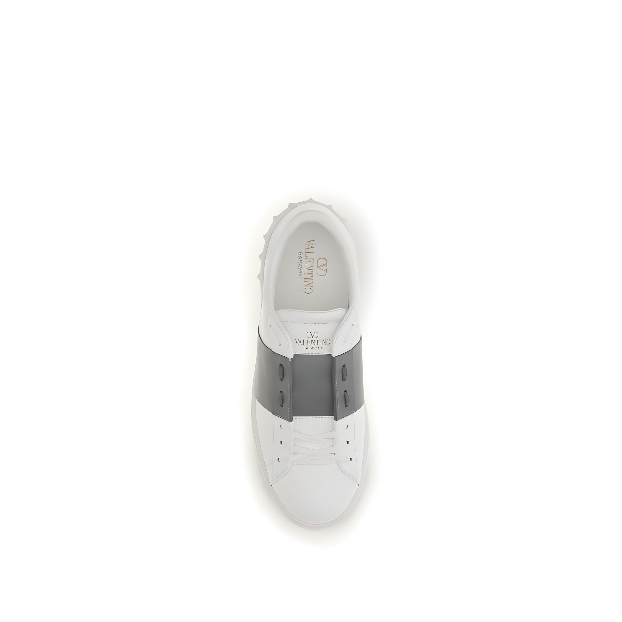 Sneakers low top Valentino Garavani argintii din piele