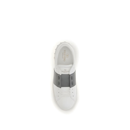 Sneakers low top Valentino Garavani argintii din piele