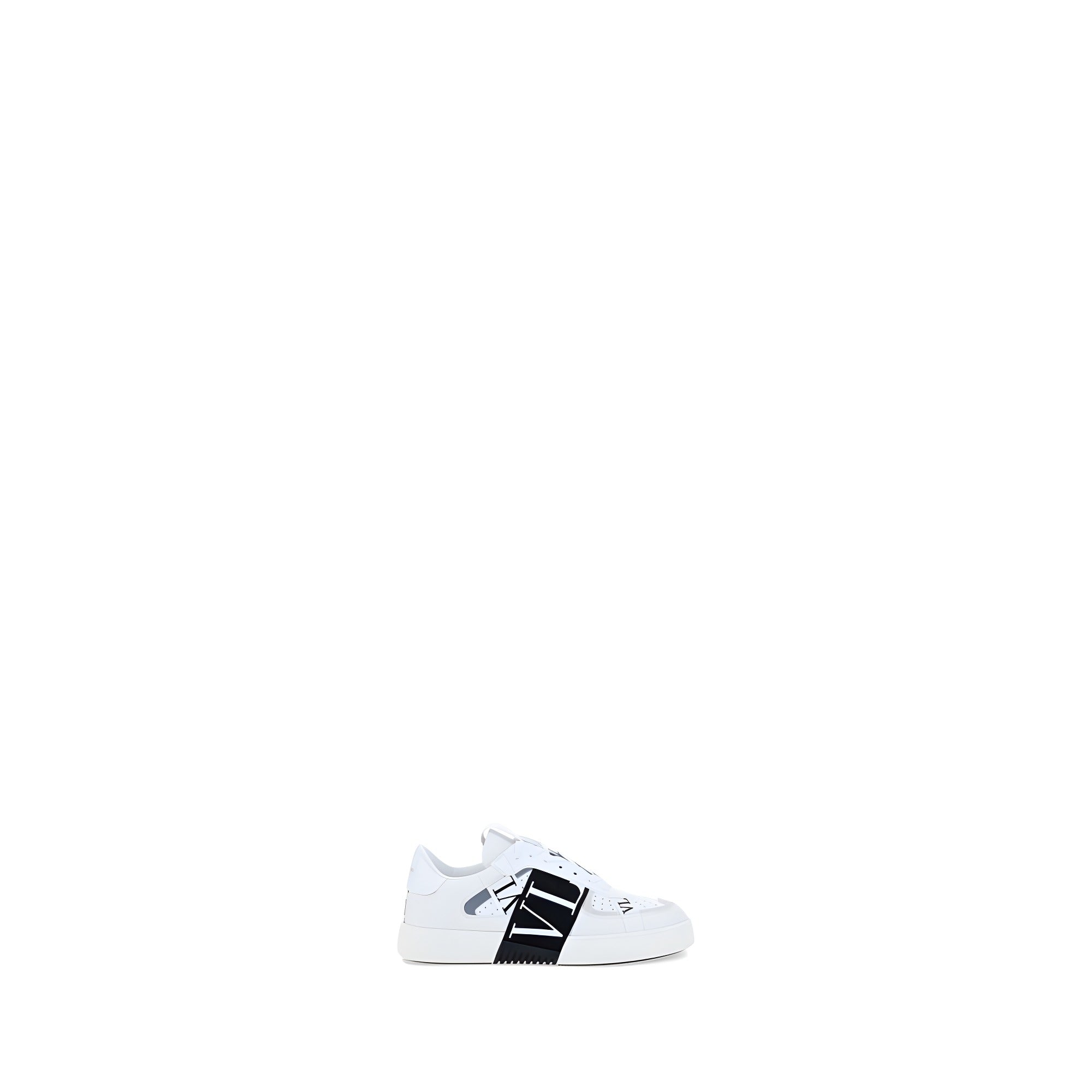 Valentino Garavani White Calf Leather Athletic Sneakers