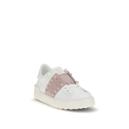 Sneakers low top Valentino Garavani albi din piele