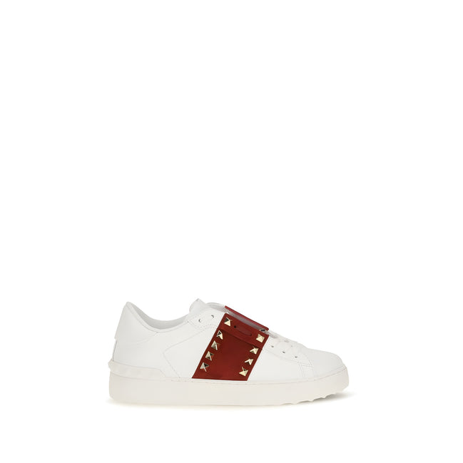 Sneakers low top Valentino Garavani albi din piele