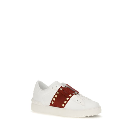 Sneakers low top Valentino Garavani albi din piele