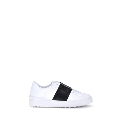 Sneakers Valentino Garavani albi, tip low-top, din piele de vițel