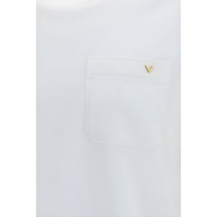 Tricou Valentino Garavani alb din bumbac