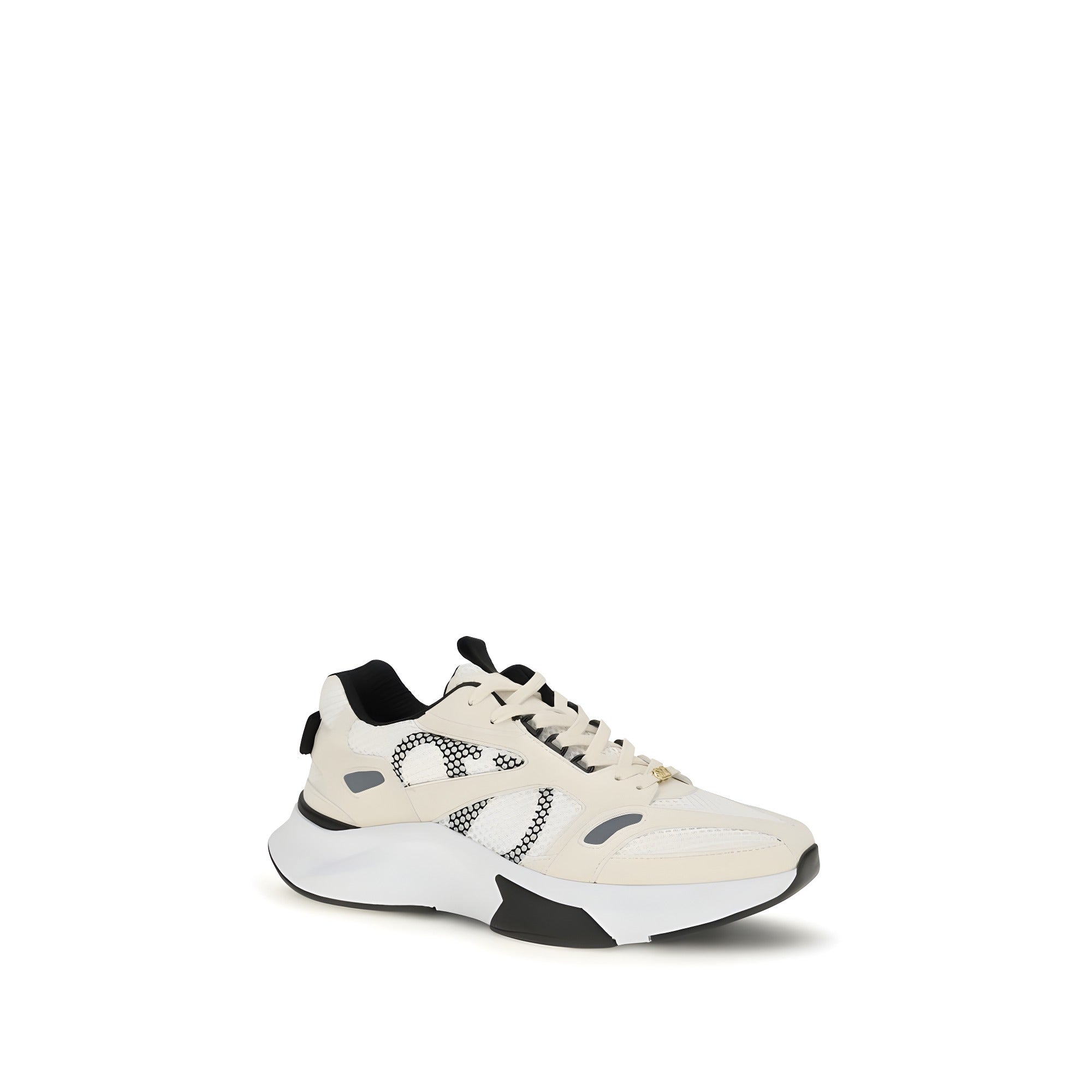 Sneakers low top Valentino Garavani albi din material textil