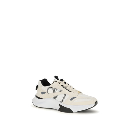 Sneakers low top Valentino Garavani albi din material textil