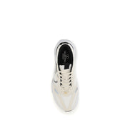 Sneakers low top Valentino Garavani albi din material textil