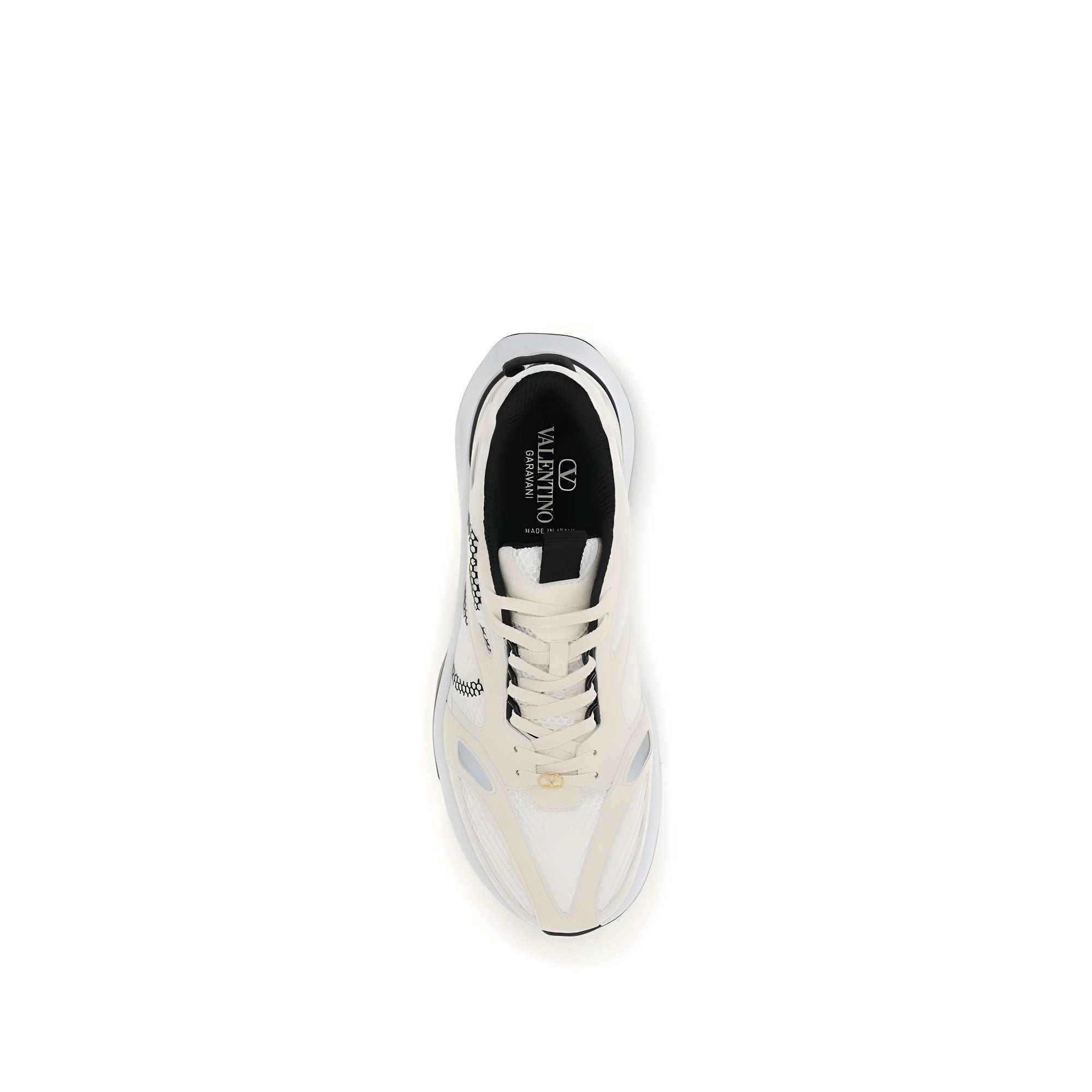 Sneakers low top Valentino Garavani albi din material textil