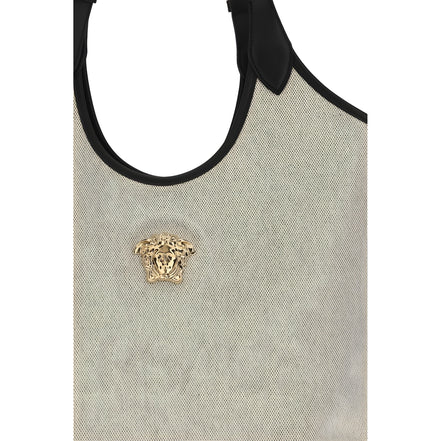 Versace Beige Cotton Shoulder Bag