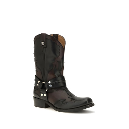 Versace Ghete Negre din Piele