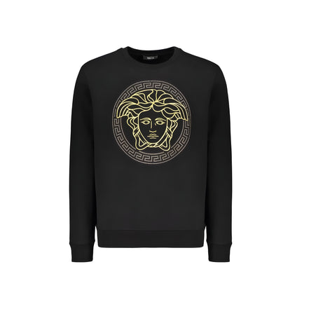 Bluză de molton neagră din bumbac Versace