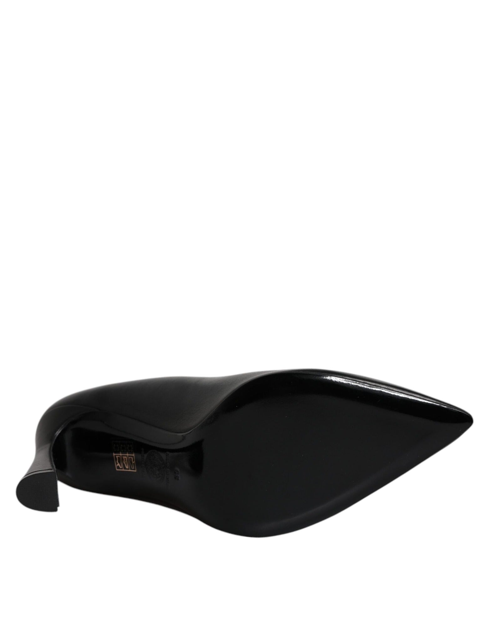 Versace Black Leather High Heel Pumps