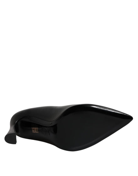 Versace Black Leather High Heel Pumps
